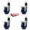 Service Caster 4'' Solid Poly Swivel 1-3/4'' Expanding Stem Caster Set Total Lock Brake, 4PK SCC-EXTTL20S414-SPUS-134-4 - alternate 4